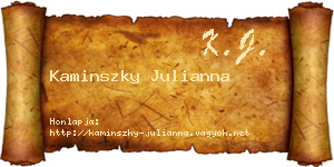 Kaminszky Julianna névjegykártya